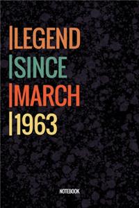 Legend Since March 1963 Notebook