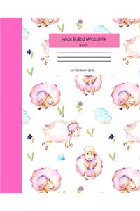 Wide Ruled Sheep Notebook Composition Book