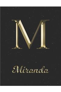 Miranda: 1 Year Daily Planner (12 Months) - Yellow Gold Effect Letter M Initial First Name - 2020 - 2021 - 365 Pages for Planning - January 20 - December 20 