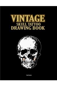 Vintage skull tattoo drawing book