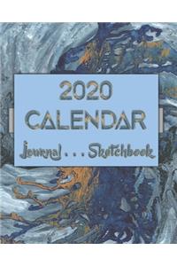 Artsy AbstractOneFive . 2020 Calendar . Sketchbook . Lined Journal -- 8