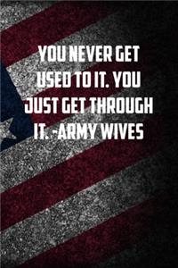 you never get used to it. You just get through it. -army wives