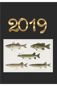 2019: Fishing Weekly Planner /Diary/Engagement Book. This 12 Month Diary Contains a Week Per Page Including Weekly To-Do Lists Plus 2019 Personal Goals, Pages for Your Own Notes, Inspirational Quotes, Contacts Lists and a Calendar