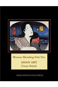 Woman Mending Fish Net