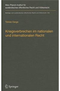 Kriegsverbrechen Im Nationalen Und Internationalen Recht