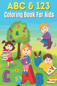 ABC & 123 Coloring Book For Kids
