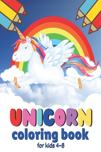 Unicorn coloring book for kids 4-8