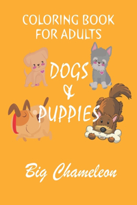 Dogs and Puppies Coloring book for adults