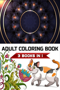 adult coloring book 3 books in 1