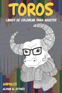 Libros de colorear para adultos - Aliviar el estrés - Animales - Toros
