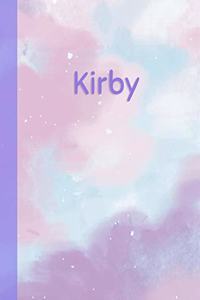 Kirby: Personalized Composition Notebook - College Ruled (Lined) Exercise Book for School Notes, Assignments, Homework, Essay Writing. Purple Pink Blue Cov