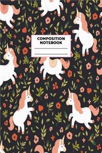 Composition Notebook: Unicorn Journal for Girls, Teen and Women Cute Matte Cover Design with Blank Lined Interior College Ruled (Great as Party Favors, Gifts, Diary, Jour