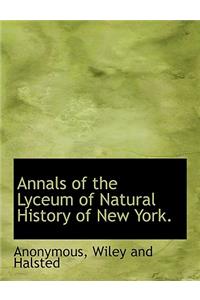 Annals of the Lyceum of Natural History of New York.