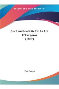 Sur L'Authenticite de La Loi D'Evegoros (1877)