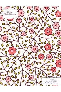 Pretty Pink Flowers Large 8.5 X 11 2015 Monthly Planner