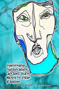 tegneserieagtige figurative ansigter lære kunst stilarter malebog for voksne af kunstner Grace Divine