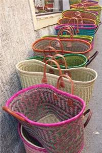 Colorful Straw Shopping Baskets Journal