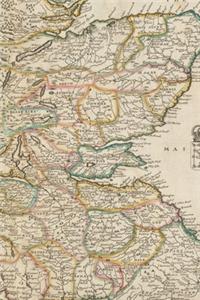 Scotland Vintage Map Field Journal Notebook, 50 pages/25 sheets, 4x6