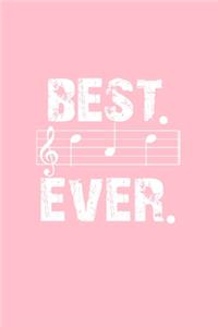 Best Dad Notebook: Best Dad Ever Music Notes Cool Christmas Gift - Pink Ruled Lined Notebook - Diary, Writing, Notes, Gratitude, Goal Journal - 6x9 120 pages