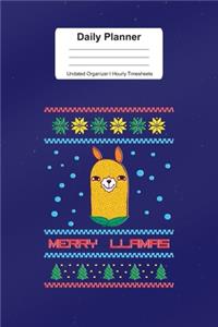 Daily Planner Undated Organizer I Hourly Timesheets