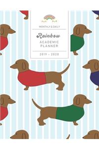 Monthly & Daily Rainbow Academic Planner 2019 - 2020
