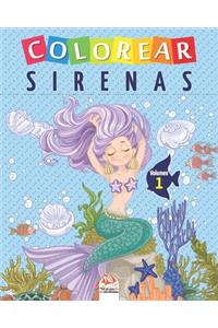 Colorear sirenas - Volumen 1