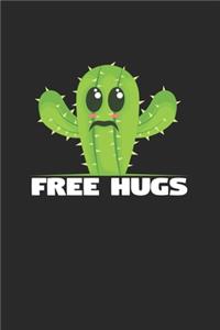 Free hugs: 6x9 Cactus - blank with numbers paper - notebook - notes