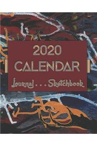 Artsy AbstractOneOne . 2020 Calendar . Sketchbook . Lined Journal -- 8