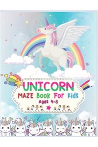 Unicorn Maze Book For Kids Ages 4-8