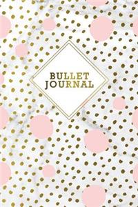 Bullet Journal: Marble + Gold Trendy Journal - 120-Page 1/4 Inch Dot Grid Notebook- 6 X 9 Marble & Gold Perfect Bound Softcover