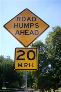 Road Humps Ahead 20 M.P.H. (miles per hour) Sign Journal