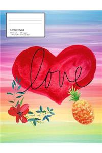 Love Heart College Composition Notebook
