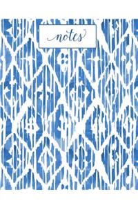School Composition Book Notes Blue Ikat Pattern 130 Pages