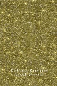 Glittery Goodness Lined Journal: Faux Glitter Gold Gymnast Journal