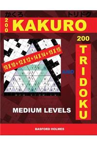 200 Kakuro 10x10 + 12x12 + 14x14 + 15x15 and 200 Tridoku Medium Levels.