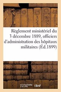 Règlement Ministériel Du 3 Décembre 1889, Relatif À La Constitution Du Cadre Auxiliaire