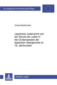 Lippisches Judenrecht Und Der Schutz Der Juden in Den Zivilprozessen Der Lippischen Obergerichte Im 19. Jahrhundert