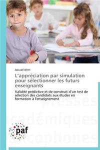 L Appréciation Par Simulation Pour Sélectionner Les Futurs Enseignants