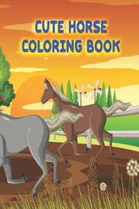 cute horse coloring book