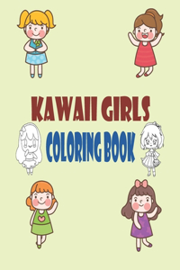 Kawaii Girls Coloring Book