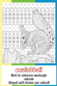 Libri da colorare Zendangle - Disegni Anti stress per animali - Animale - Scoiattoli