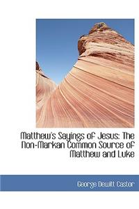 Matthew's Sayings of Jesus