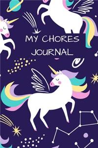 My Chores Journal For Kids - Unicorn Themed Logbook - Track Daily Tasks & Homework - Notebook For Tracking Weekly Routines