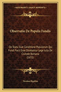 Observatio De Populis Fundis
