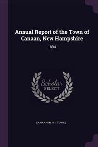 Annual Report of the Town of Canaan, New Hampshire: 1894