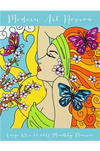 Modern Art Nouveau Large 8.5 X 11 2015 Monthly Planner