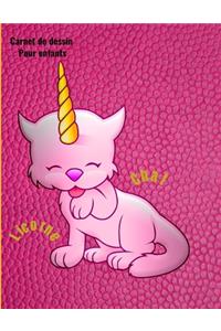 Carnet de dessin pour enfants licorne chat