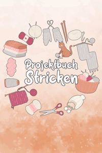 Projektbuch Stricken: Übersichtliches Projektbuch mit Inhaltsverzeichnis - 120 Seiten - A5 Format - Katze