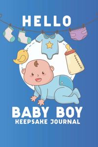 Hello Baby Boy Keepsake Journal