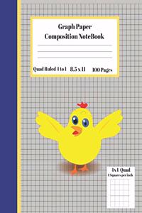 Graph Composition Notebook 4 Squares per inch 4x4 Quad Ruled 4 to 1 / 8.5 x 11 100 Sheets